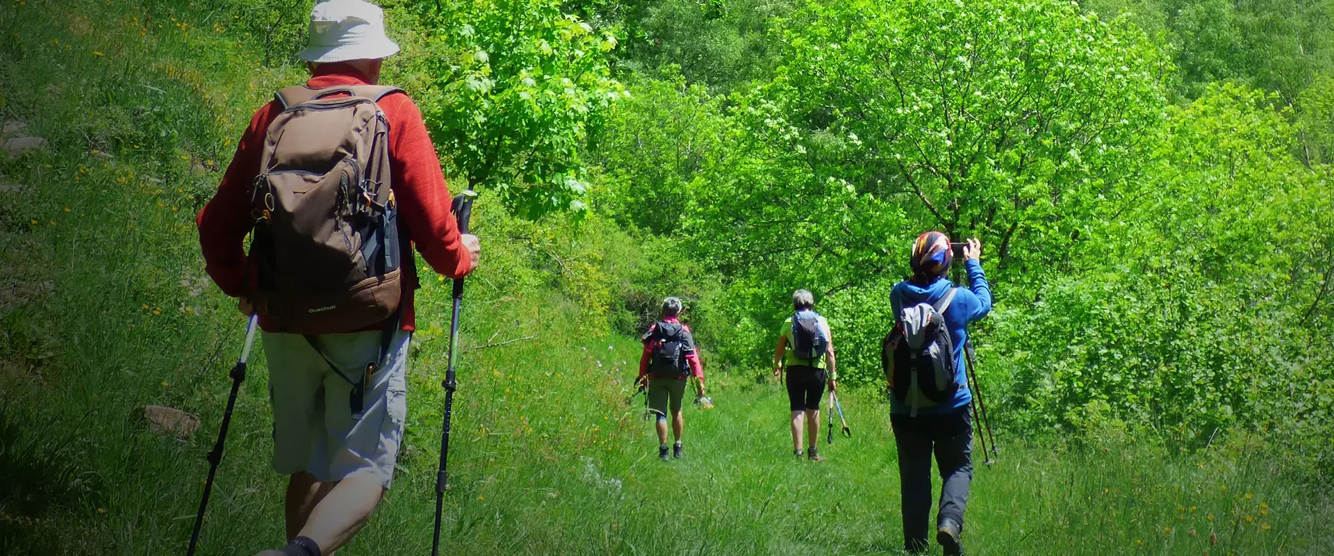 Randonnée pédestre avec les grimpeurs des alpes